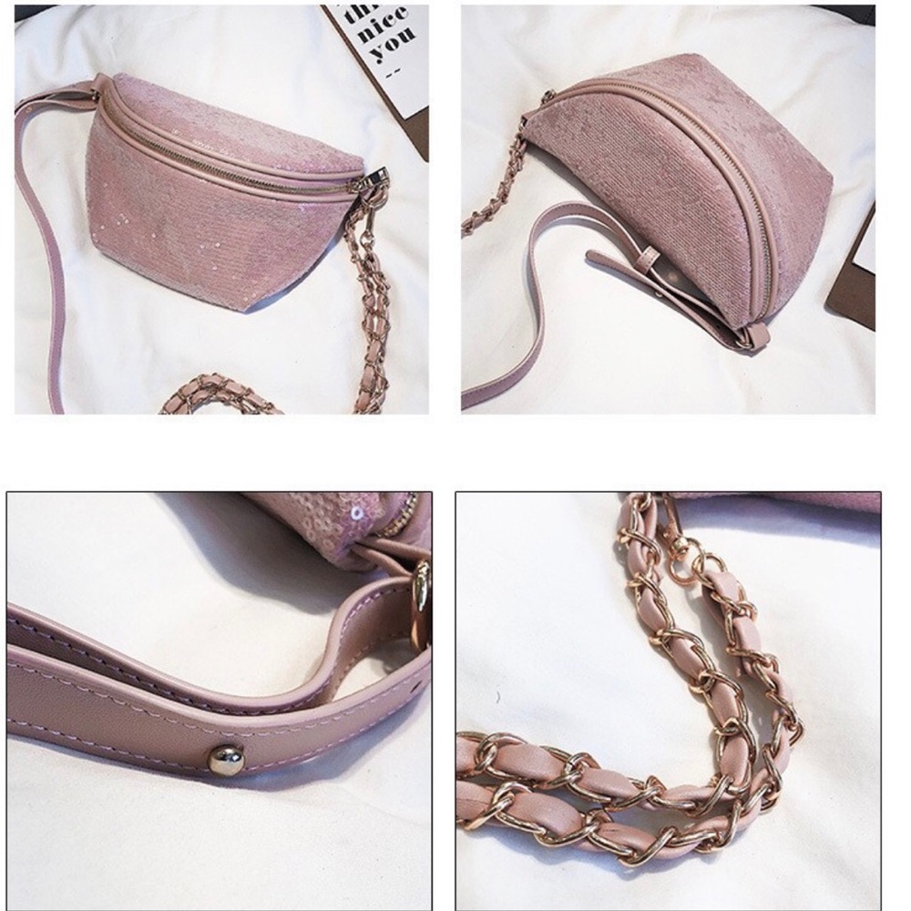 Luxee Ville Jody Mint Sequin Fanny Crossbody Bag - Picture 7 of 8